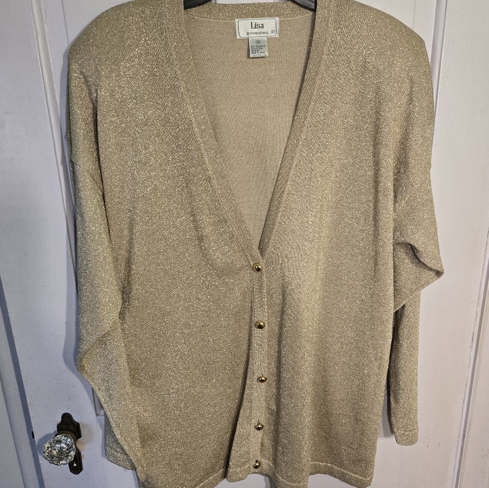 Gold Button-Up Cardigan - Picture 3 of 7